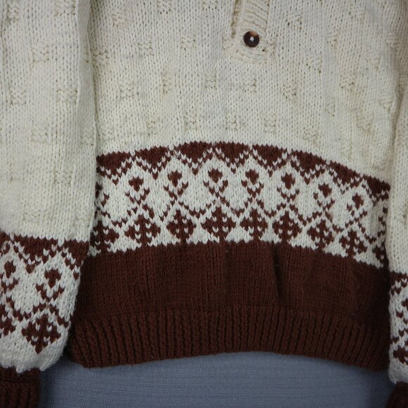 Mens Hand Knit Chunky Puillover Sweater Vintage 1990s 3XL-4XL - Picture 4 of 7